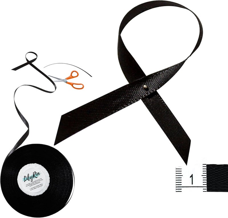 LilyRin Black Ribbon 3/8 Inch x 36 Yards Perfect for Halloween Scrapbooking Art Wreaths Corset Floral Arrangements Gift Wrapping Birthday Christmas Projects Dark Satin Ribbon DIY Crafts Party Favors - Image 4